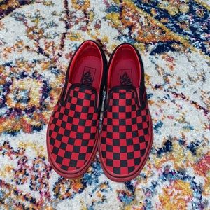 Black and red checkered vans